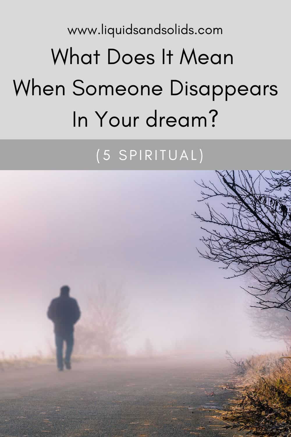  Mida tähendab see, kui keegi teie unenäos kaob? (5 vaimset tähendust)